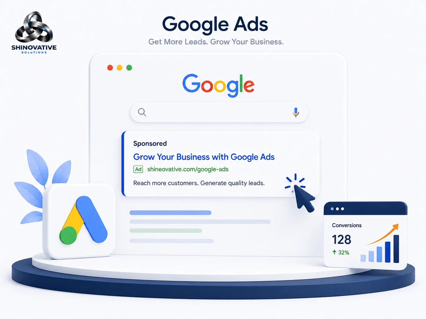 Google Search Ads campaign dashboard and metrics